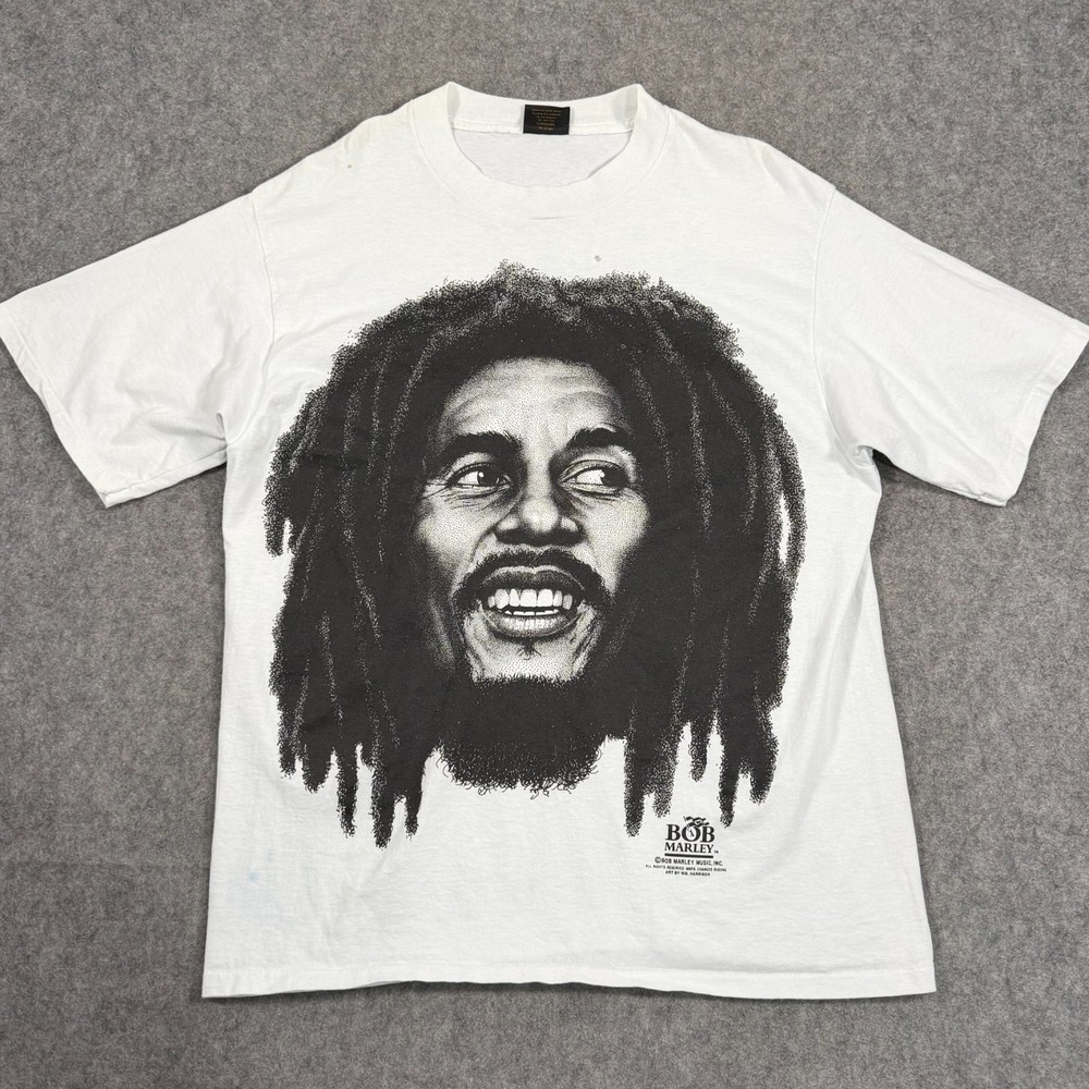 Changes Bob Marley Vintage 90s White Graphic Short Sleeve T-Shirt Men's Size XL